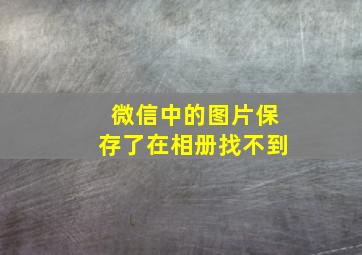 微信中的图片保存了在相册找不到