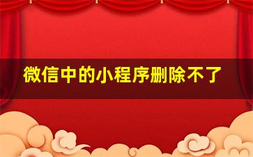 微信中的小程序删除不了