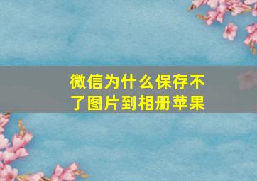 微信为什么保存不了图片到相册苹果