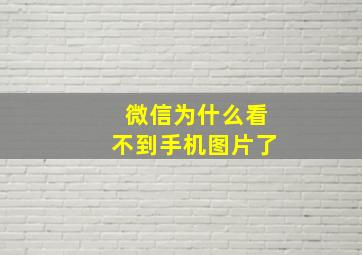 微信为什么看不到手机图片了