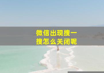 微信出现搜一搜怎么关闭呢