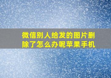 微信别人给发的图片删除了怎么办呢苹果手机