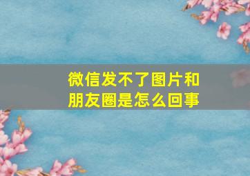 微信发不了图片和朋友圈是怎么回事