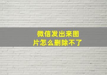 微信发出来图片怎么删除不了