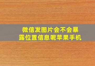 微信发图片会不会暴露位置信息呢苹果手机