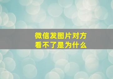 微信发图片对方看不了是为什么