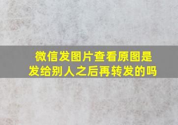 微信发图片查看原图是发给别人之后再转发的吗