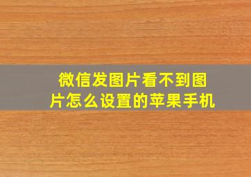 微信发图片看不到图片怎么设置的苹果手机