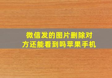 微信发的图片删除对方还能看到吗苹果手机