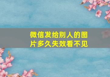 微信发给别人的图片多久失效看不见