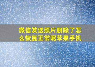 微信发送照片删除了怎么恢复正常呢苹果手机