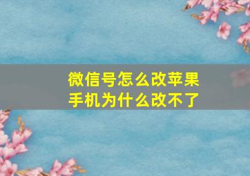 微信号怎么改苹果手机为什么改不了