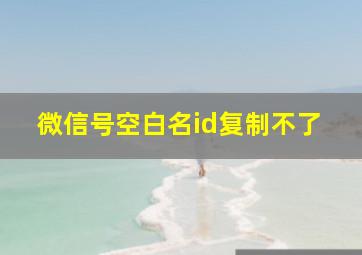 微信号空白名id复制不了