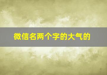 微信名两个字的大气的