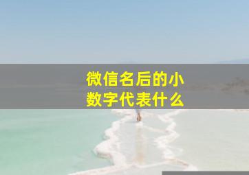 微信名后的小数字代表什么