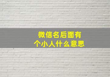 微信名后面有个小人什么意思