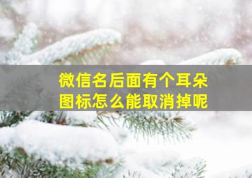 微信名后面有个耳朵图标怎么能取消掉呢