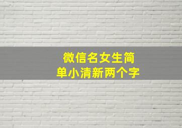 微信名女生简单小清新两个字