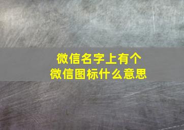 微信名字上有个微信图标什么意思