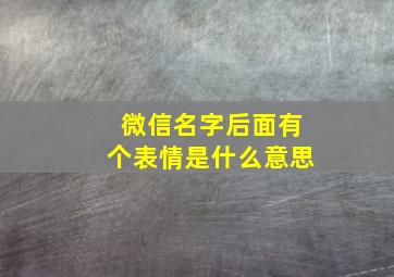 微信名字后面有个表情是什么意思