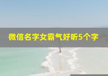 微信名字女霸气好听5个字