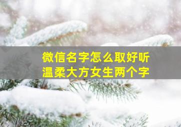 微信名字怎么取好听温柔大方女生两个字