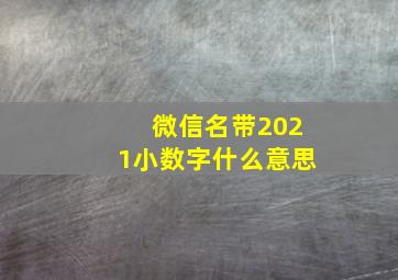 微信名带2021小数字什么意思