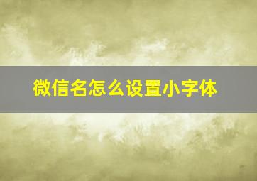 微信名怎么设置小字体