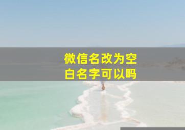 微信名改为空白名字可以吗