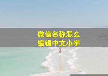 微信名称怎么编辑中文小字