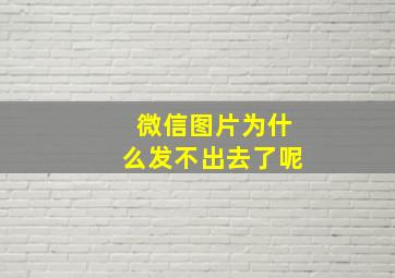 微信图片为什么发不出去了呢