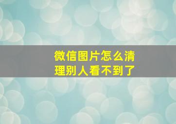 微信图片怎么清理别人看不到了