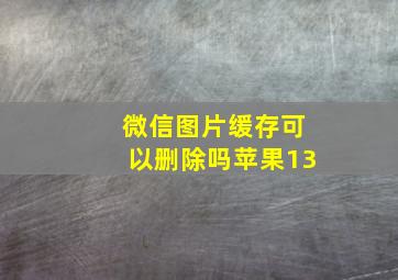 微信图片缓存可以删除吗苹果13