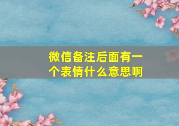 微信备注后面有一个表情什么意思啊