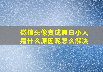 微信头像变成黑白小人是什么原因呢怎么解决