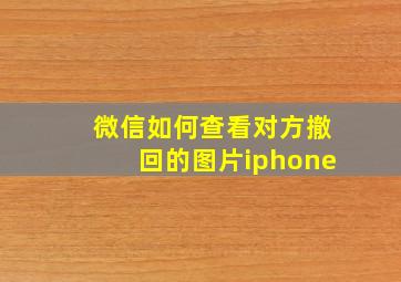 微信如何查看对方撤回的图片iphone