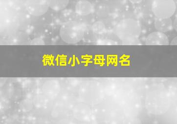 微信小字母网名