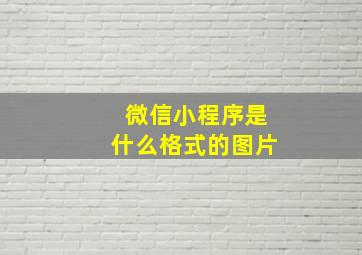 微信小程序是什么格式的图片