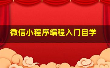 微信小程序编程入门自学