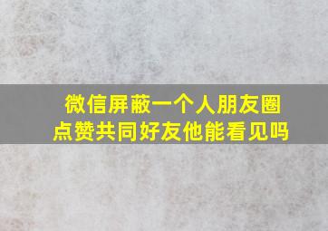 微信屏蔽一个人朋友圈点赞共同好友他能看见吗