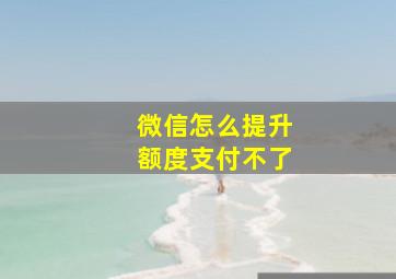 微信怎么提升额度支付不了