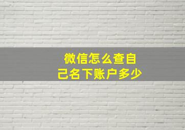 微信怎么查自己名下账户多少