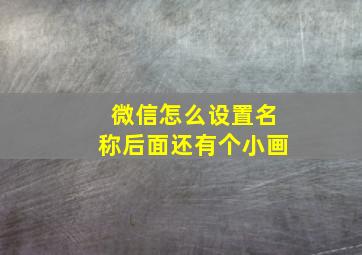 微信怎么设置名称后面还有个小画