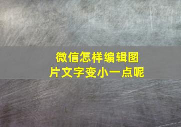 微信怎样编辑图片文字变小一点呢