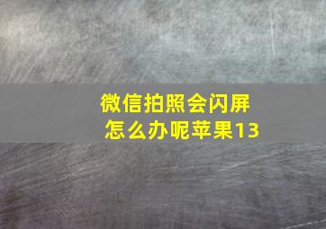 微信拍照会闪屏怎么办呢苹果13