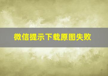 微信提示下载原图失败