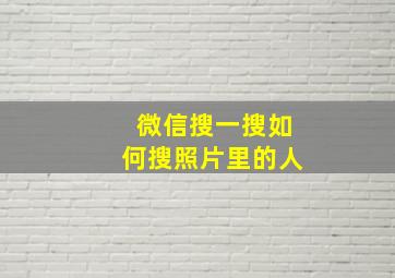 微信搜一搜如何搜照片里的人