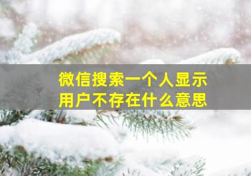 微信搜索一个人显示用户不存在什么意思