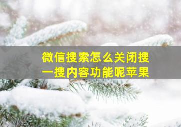 微信搜索怎么关闭搜一搜内容功能呢苹果