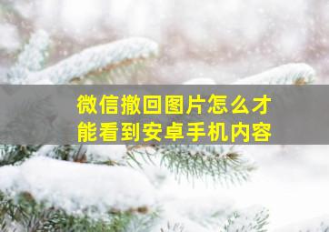 微信撤回图片怎么才能看到安卓手机内容